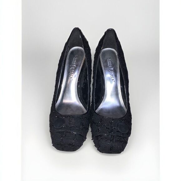 White House Black Market Edison Sparkle Button Square Toe Stiletto Heels 8.5M - Picture 2 of 14